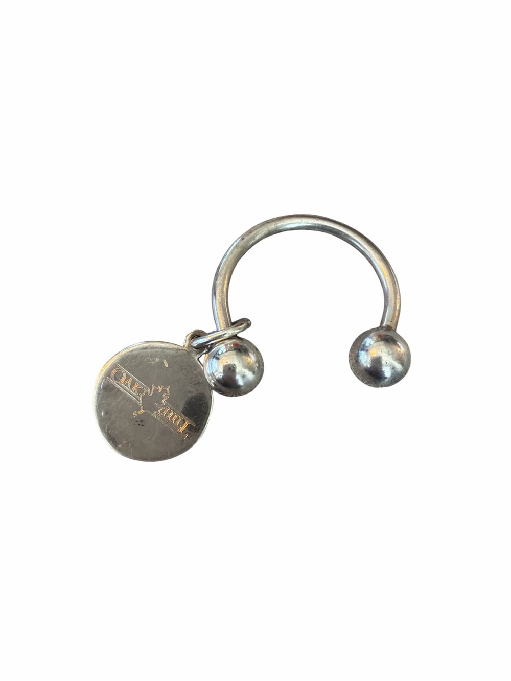 Tiffany & Co Sterling Silver Round Tag Ball Key Chain Engraved